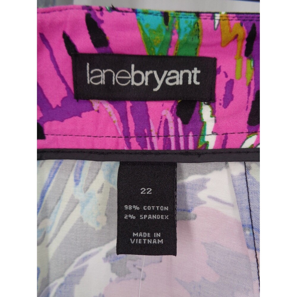Lane Bryant Floral Skirt Plus Size 22 Black Pink Purple New - Picture 9 of 10